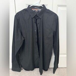 Denim & Flower Black and White Polka Dot Dress Shirt